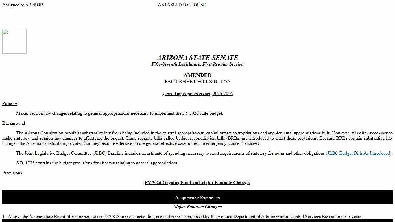 SB1735 - 571R - Senate Fact Sheet