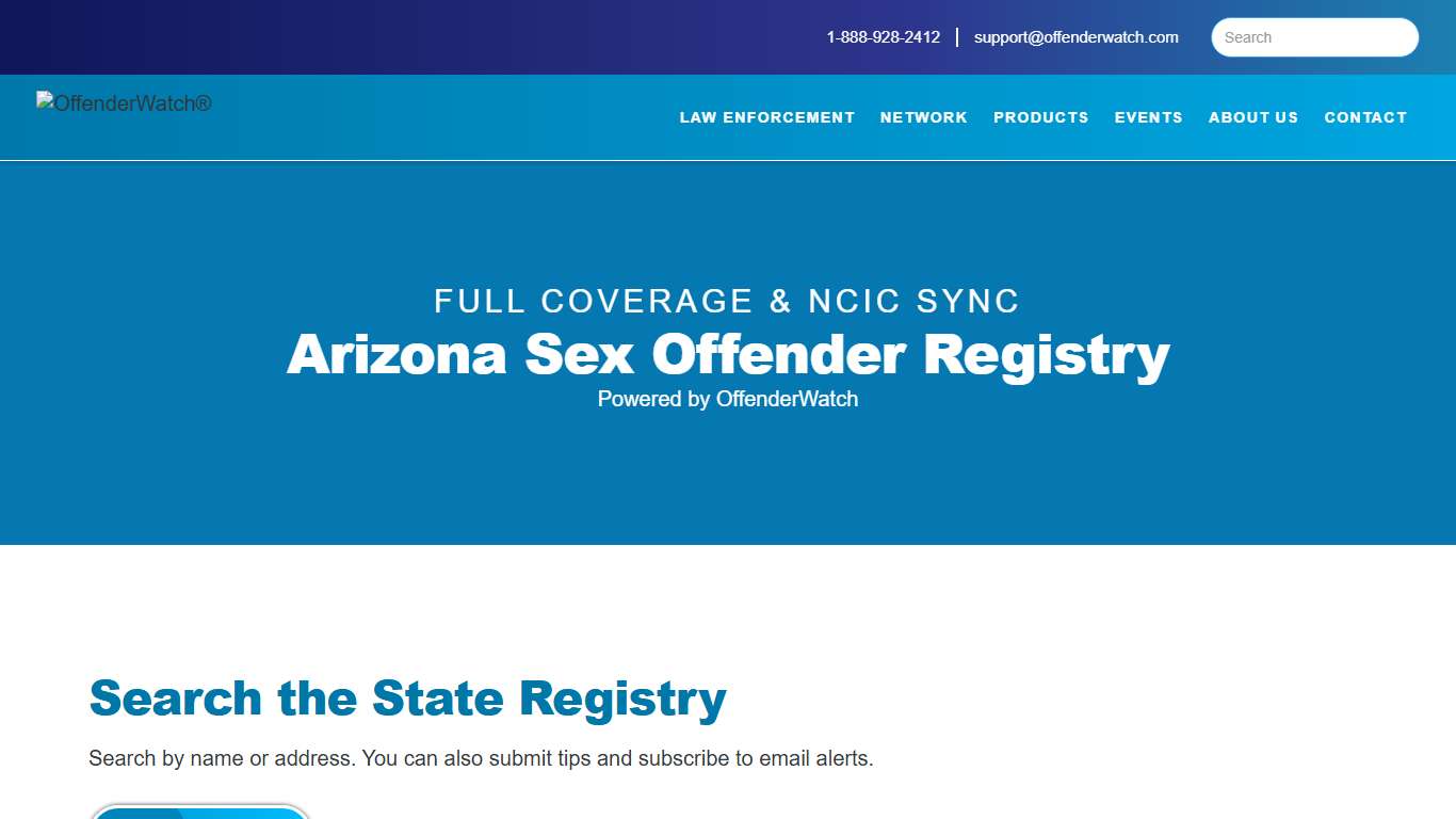Arizona Sex Offender Registry OffenderWatch Network
